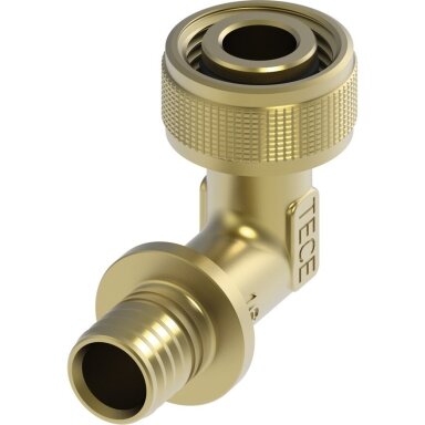 TECEflex 90° alkūnė su greita jungtimi, silicio bronza